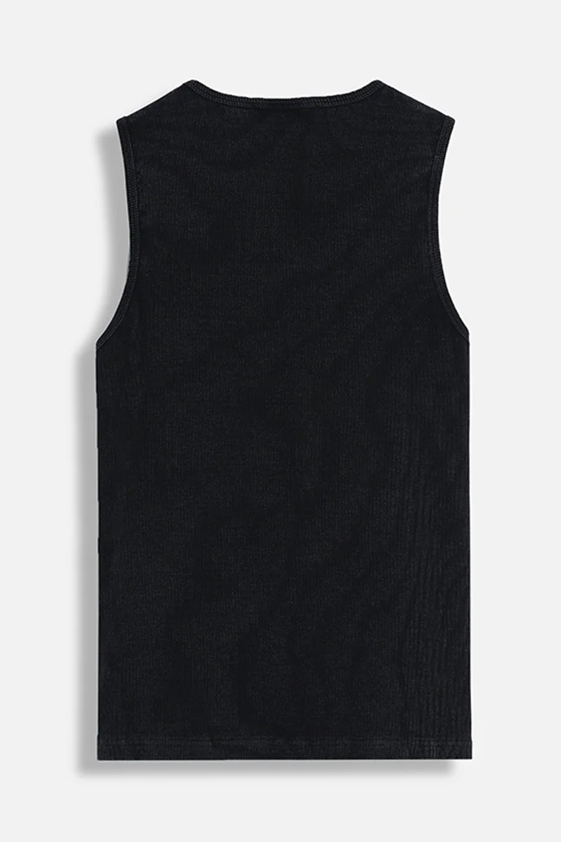 Snitch Black GRIND Acid Washed Tank Top for Men | Best Price UAE